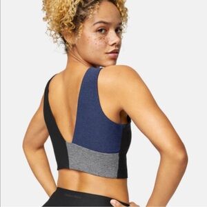 Outdoor Voices Crop Top / Sports Bra – Blue Colorblock – Size M